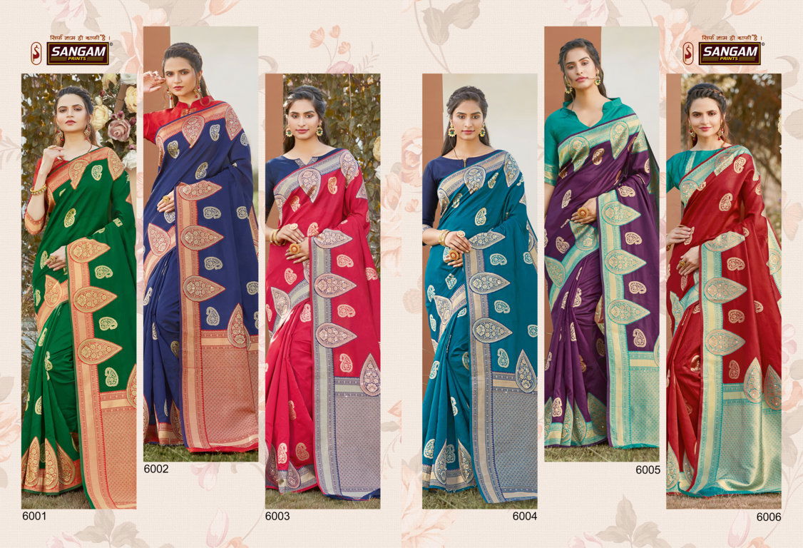 Sangam Sunaina Latest Fancy Designer Festive Wear Heavy Silk Sarees Collection
